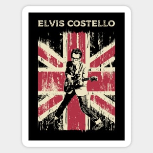 Vintage Distressed Elvis Costello Sticker